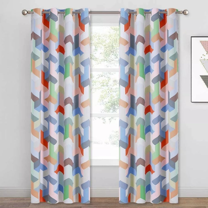Suchoutdoor Printing Flame Retardant Curtains, Grommet Top Silver, for Schools/Hospitals/Houses, 1 Panel