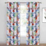 Suchoutdoor Printing Flame Retardant Curtains, Grommet Top Silver, for Schools/Hospitals/Houses, 1 Panel