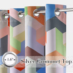 Suchoutdoor Printing Flame Retardant Curtains, Grommet Top Silver, for Schools/Hospitals/Houses, 1 Panel