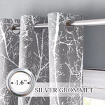 Suchoutdoor Printing Flame Retardant Curtains, Grommet Top Silver, for Schools/Hospitals/Houses, 1 Panel