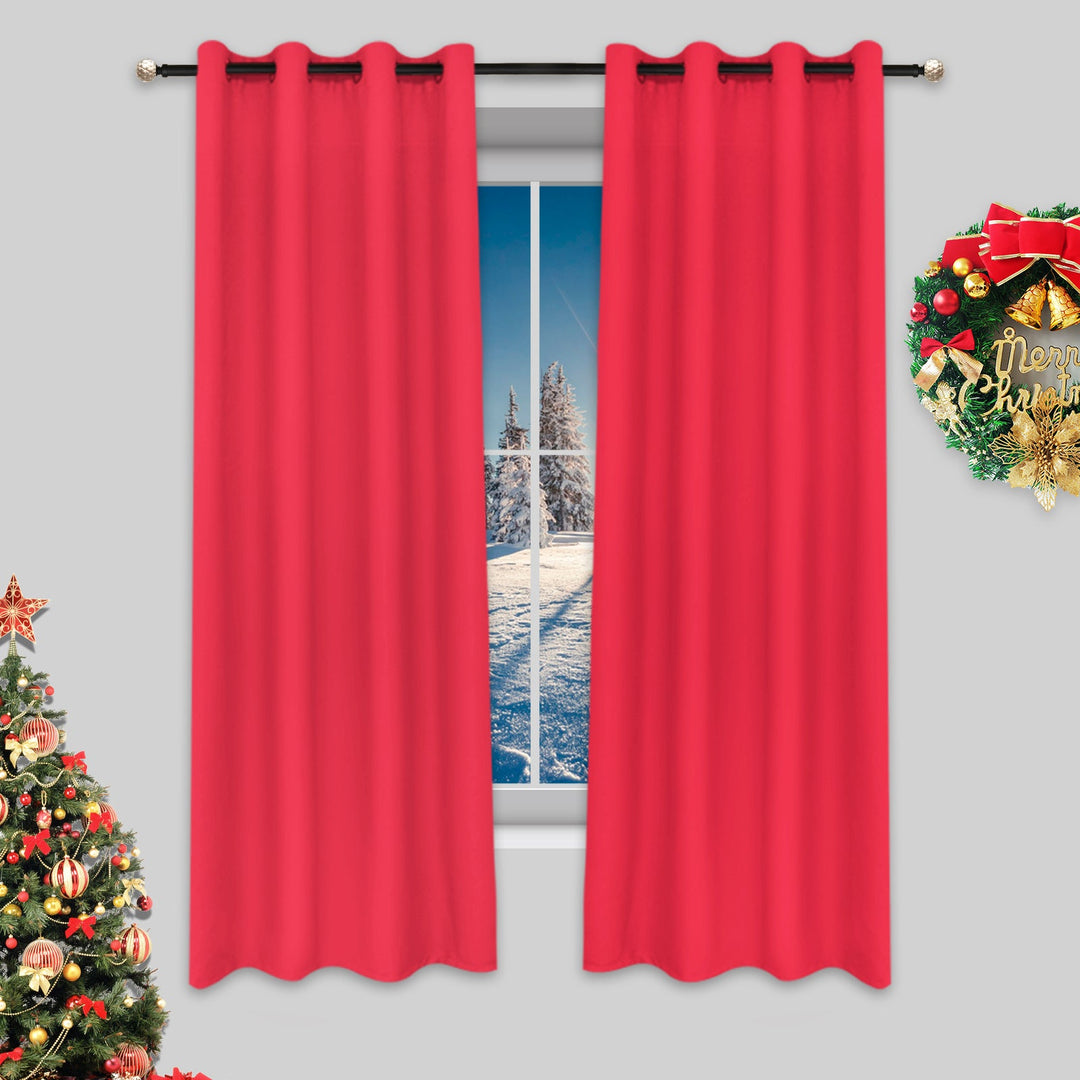 Indoor Grommet Top Curtains, Christmas Curtains, Red or Green Curtains, Indoor Christmas Red Curtains,1 Pcs