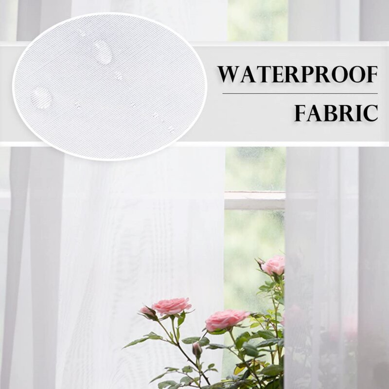 Suchoutdoor Outdoor Waterproof Curtains Sheer, Top Bottom Grommet, for Porch/Pavilion/Patio, 1 Panel