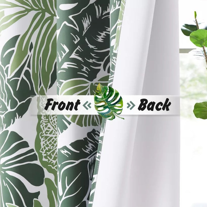 Suchoutdoor Printing Flame Retardant Curtains, Grommet Top Silver, for Schools/Hospitals/Houses, 1 Panel