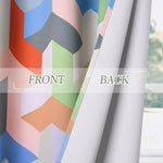 Suchoutdoor Printing Flame Retardant Curtains, Grommet Top Silver, for Schools/Hospitals/Houses, 1 Panel
