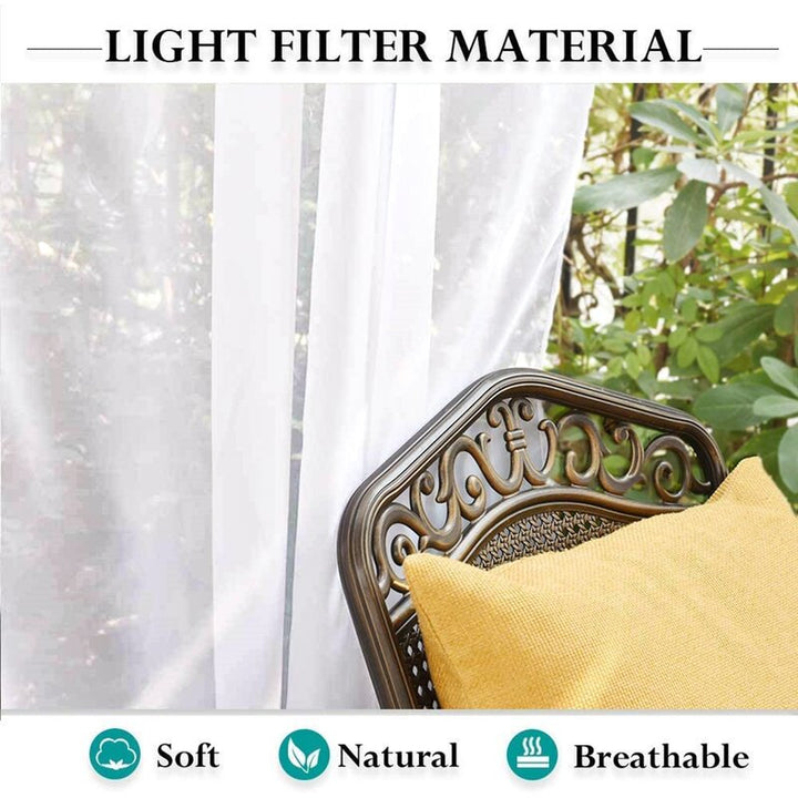 Suchoutdoor Outdoor Waterproof Curtains Sheer, Top Bottom Grommet, for Porch/Pavilion/Patio, 1 Panel