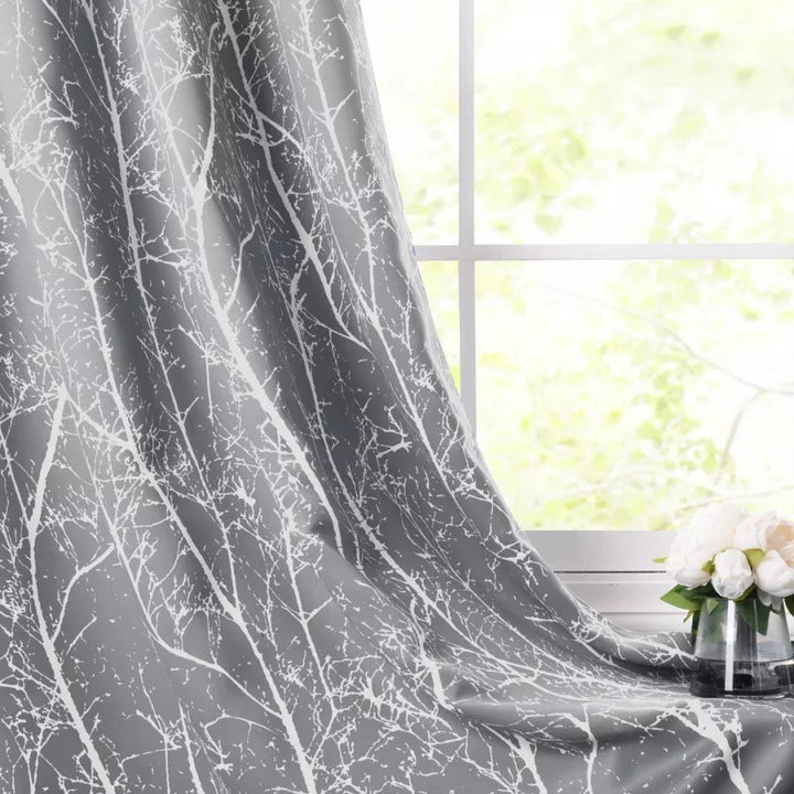 Floral Outdoor Waterproof Grommet Top Curtains, 1 Panel