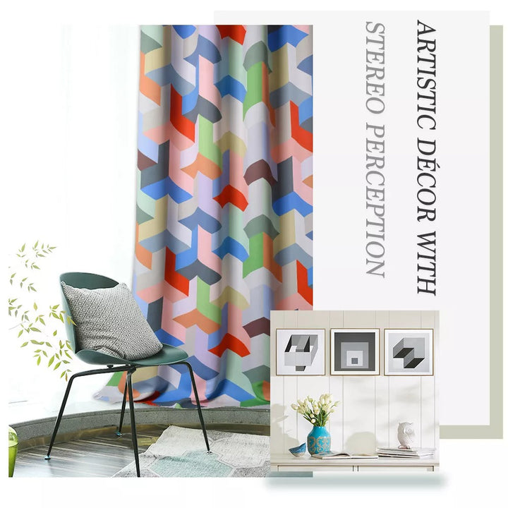 Suchoutdoor Printing Flame Retardant Curtains, Grommet Top Silver, for Schools/Hospitals/Houses, 1 Panel