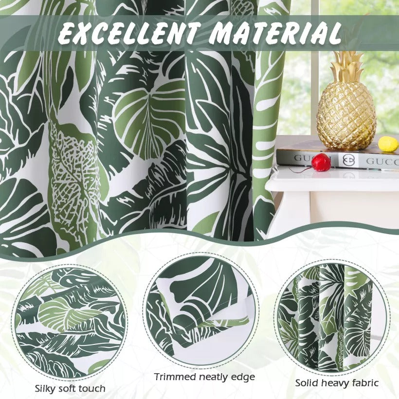 Suchoutdoor Printing Flame Retardant Curtains, Grommet Top Silver, for Schools/Hospitals/Houses, 1 Panel