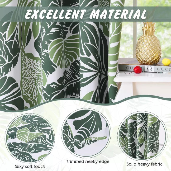 Suchoutdoor Printing Flame Retardant Curtains, Grommet Top Silver, for Schools/Hospitals/Houses, 1 Panel