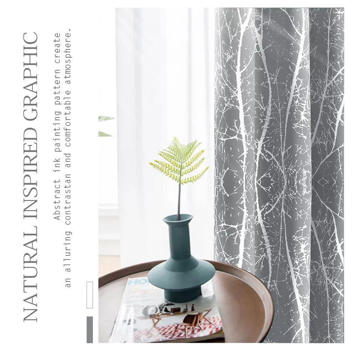 Floral Outdoor Waterproof Grommet Top Curtains, 1 Panel