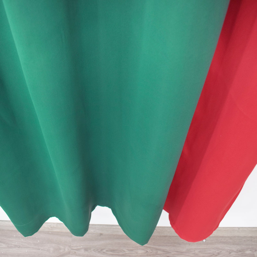 Indoor Grommet Top Curtains, Christmas Curtains, Red &amp; Green Stitching Color Curtains, Indoor Christmas Curtains,2 Pcs