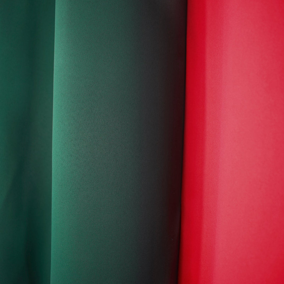 Indoor Grommet Top Curtains, Christmas Curtains, Red &amp; Green Stitching Color Curtains, Indoor Christmas Curtains,2 Pcs