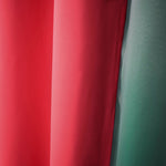 Indoor Grommet Top Curtains, Christmas Curtains, Red & Green Stitching Color Curtains, Indoor Christmas Curtains,2 Pcs