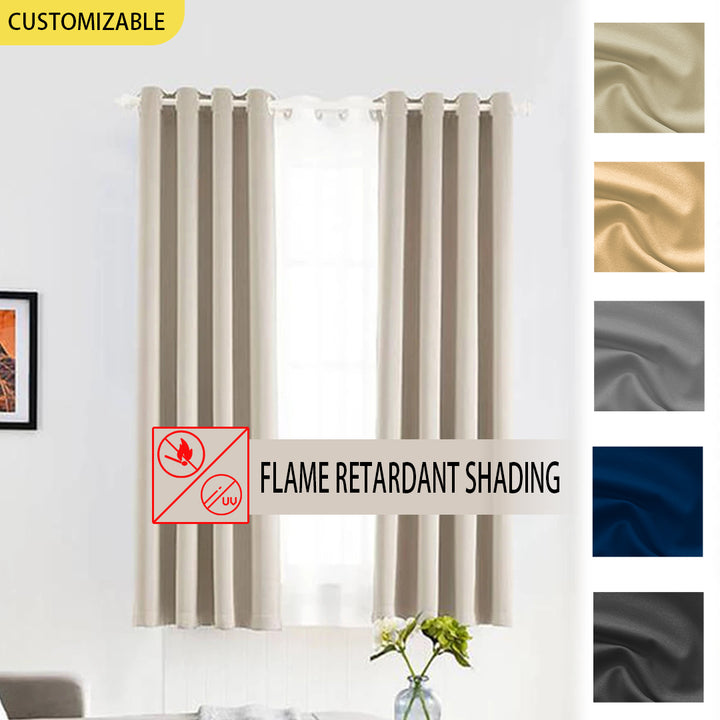 Suchoutdoor Flame Retardant Curtains, Grommet Top Silver, for Schools/Hospitals/Houses, 1 Panel
