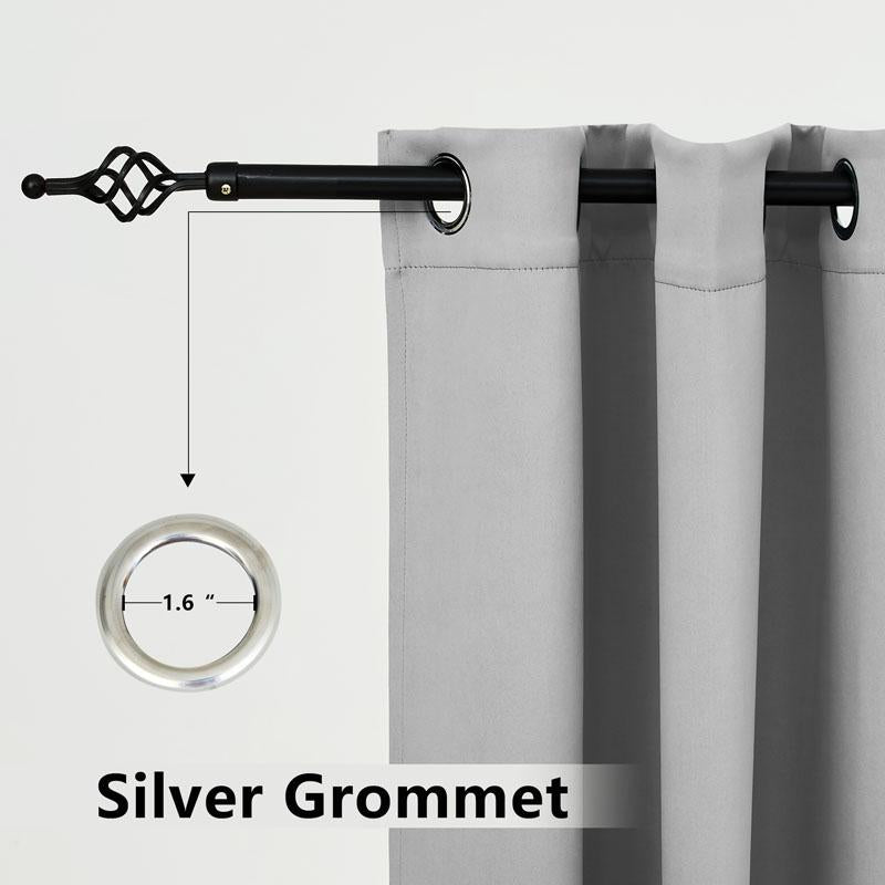 Suchoutdoor Outdoor Waterproof Curtains, Grommet Top Silver, for Porch/Pavilion/Patio, 1 Panel