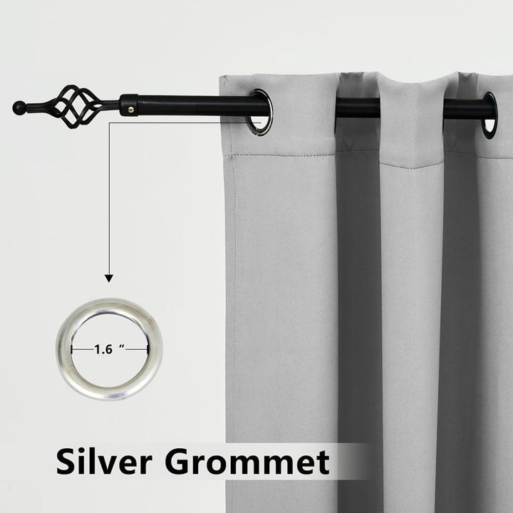 Suchoutdoor Outdoor Waterproof Curtains, Grommet Top Silver, for Porch/Pavilion/Patio, 1 Panel