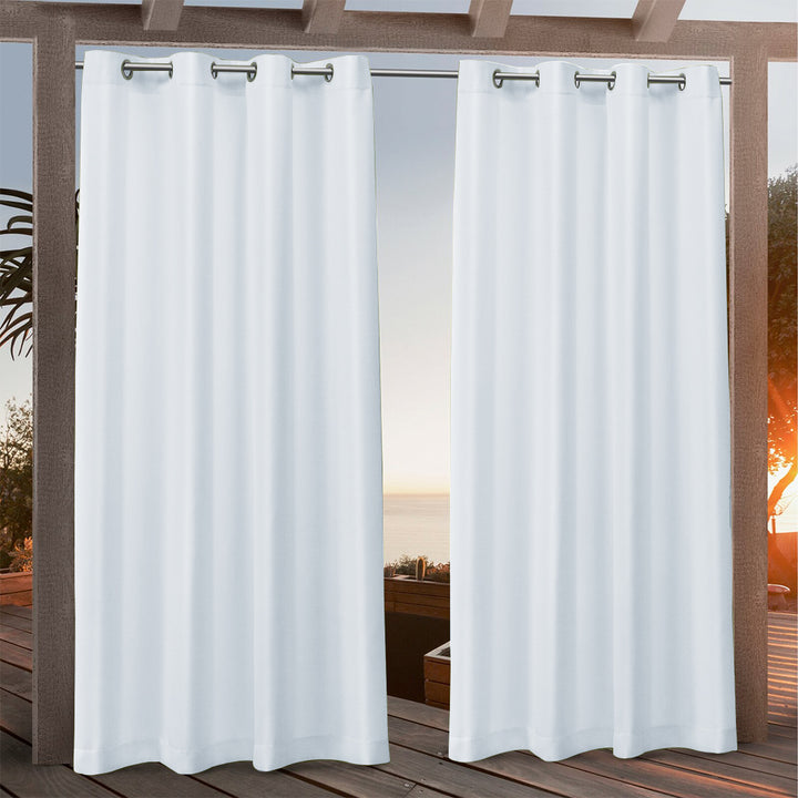 Suchoutdoor Outdoor Waterproof Curtains, Grommet Top Silver, for Porch/Pavilion/Patio, 1 Panel