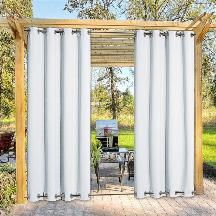 Suchoutdoor Outdoor Waterproof Curtains, Top Bottom Grommet, for Porch/Pavilion/Patio, 1 Panel
