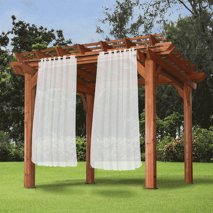 Suchoutdoor Outdoor Waterproof Curtains Sheer, Grommet Top Silver, for Porch/Pavilion/Patio, 1 Panel
