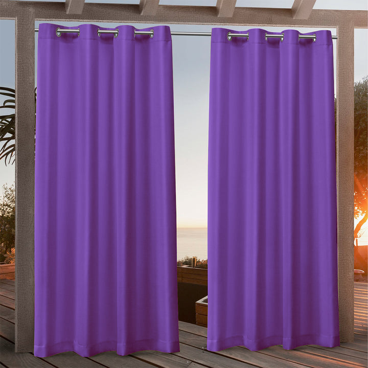 Suchoutdoor Outdoor Waterproof Curtains, Grommet Top Silver, for Porch/Pavilion/Patio, 1 Panel