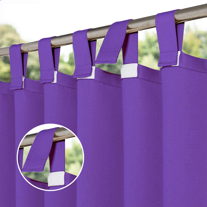 Suchoutdoor Outdoor Waterproof Curtains, Velcro Tab Top, for Porch/Pavilion/Patio, 1 Panel
