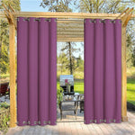 Suchoutdoor Outdoor Waterproof Curtains, Top Bottom Grommet, for Porch/Pavilion/Patio, 1 Panel