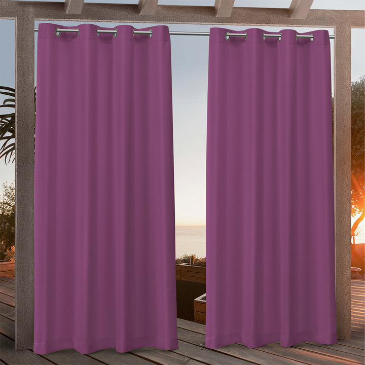 Suchoutdoor Outdoor Waterproof Curtains, Grommet Top Silver, for Porch/Pavilion/Patio, 1 Panel