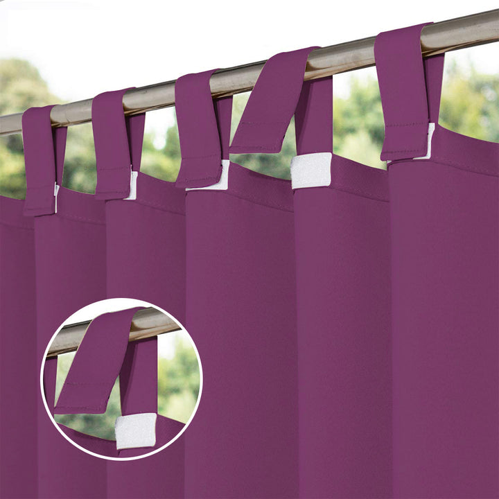 Suchoutdoor Outdoor Waterproof Curtains, Velcro Tab Top, for Porch/Pavilion/Patio, 1 Panel