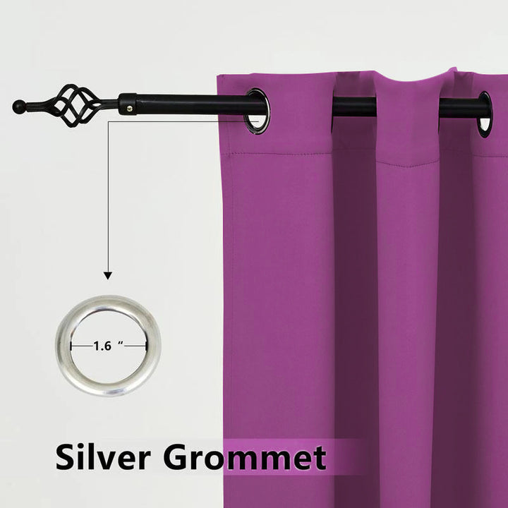 Suchoutdoor Outdoor Waterproof Curtains, Grommet Top Silver, for Porch/Pavilion/Patio, 1 Panel