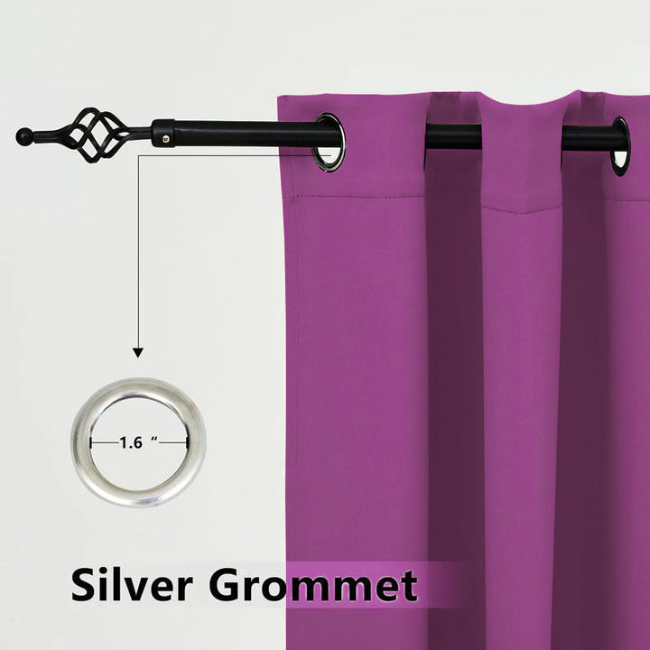 Suchoutdoor Outdoor Waterproof Curtains, Top Bottom Grommet, for Porch/Pavilion/Patio, 1 Panel