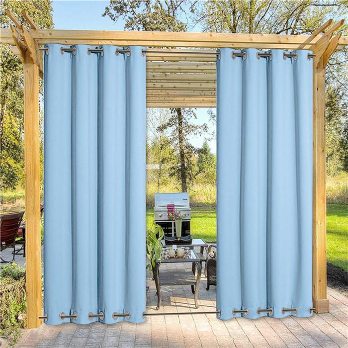 Suchoutdoor Outdoor Waterproof Curtains, Top Bottom Grommet, for Porch/Pavilion/Patio, 1 Panel