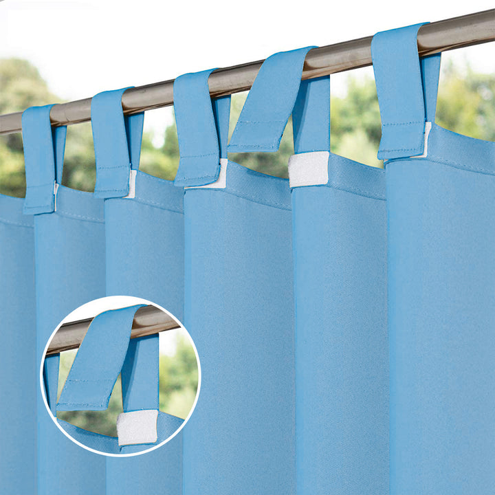 Suchoutdoor Outdoor Waterproof Curtains, Velcro Tab Top, for Porch/Pavilion/Patio, 1 Panel