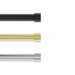 Curtain Rod 120" to 180" Adjustable, Black Curtain Rod Includes 2 Matching Finials, Brackets & Hardware, 1 Inch Diameter Curtain Rod