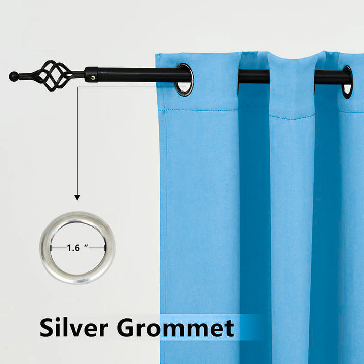 Suchoutdoor Outdoor Waterproof Curtains, Top Bottom Grommet, for Porch/Pavilion/Patio, 1 Panel