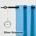 Suchoutdoor Outdoor Waterproof Curtains, Top Bottom Grommet, for Porch/Pavilion/Patio, 1 Panel