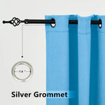 Suchoutdoor Outdoor Waterproof Curtains, Grommet Top Silver, for Porch/Pavilion/Patio, 1 Panel