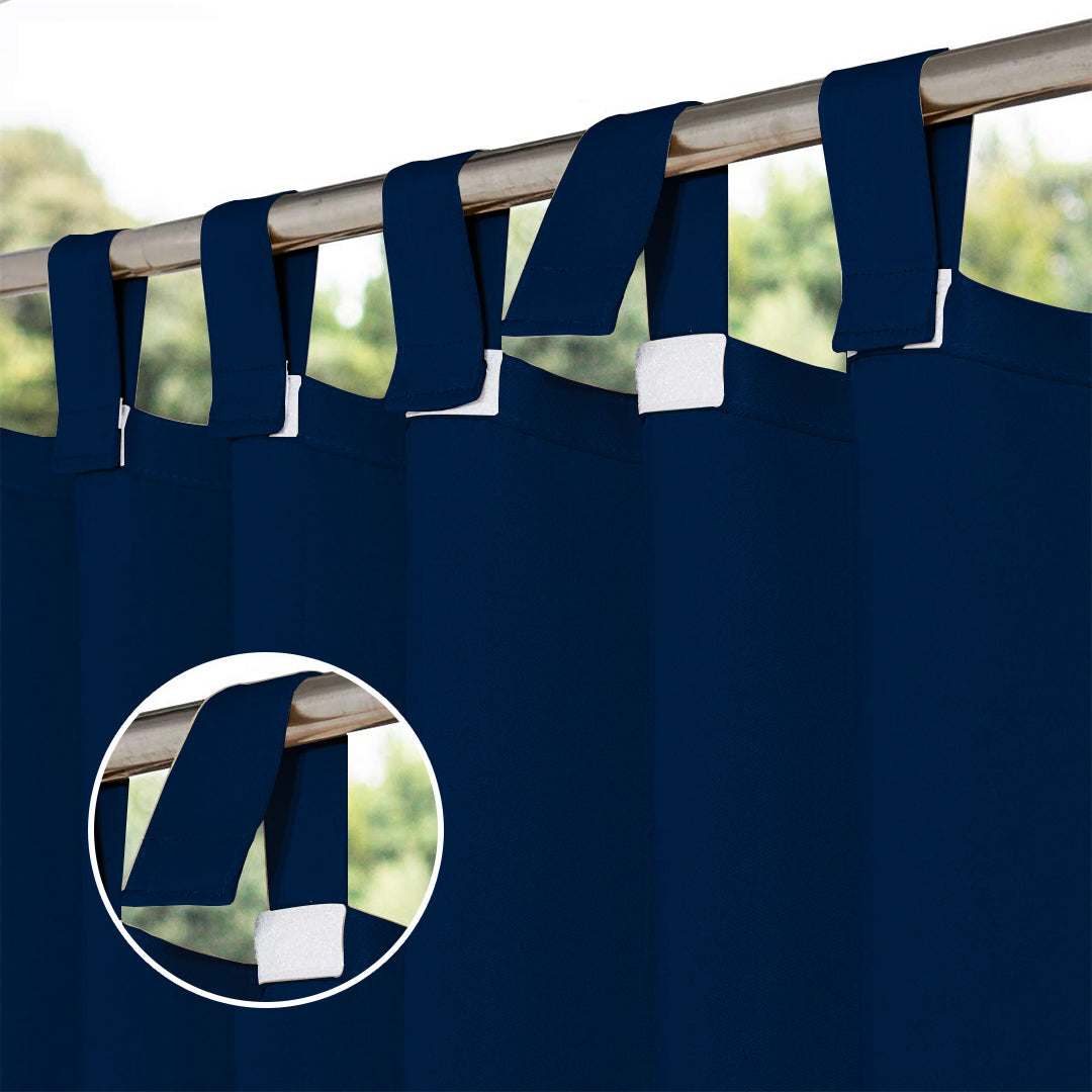 Suchoutdoor Outdoor Waterproof Curtains, Velcro Tab Top, for Porch/Pavilion/Patio, 1 Panel