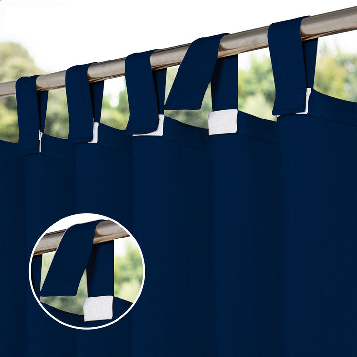 Suchoutdoor Outdoor Waterproof Curtains, Velcro Tab Top, for Porch/Pavilion/Patio, 1 Panel