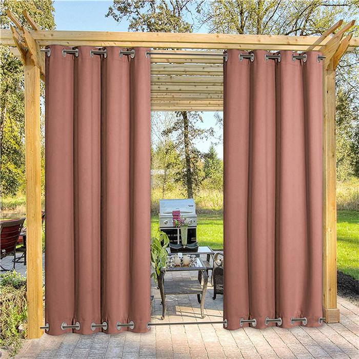 Suchoutdoor Outdoor Waterproof Curtains, Top Bottom Grommet, for Porch/Pavilion/Patio, 1 Panel