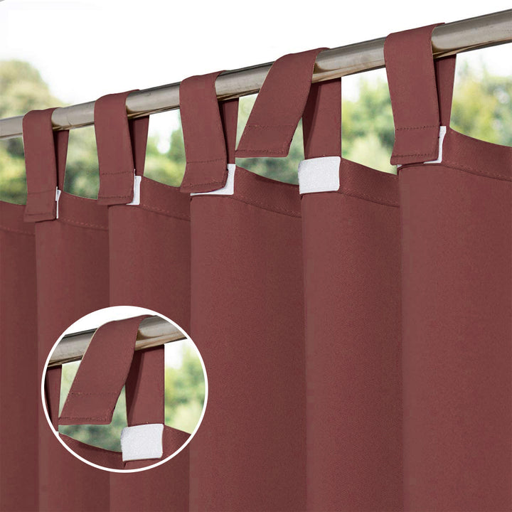 Suchoutdoor Outdoor Waterproof Curtains, Velcro Tab Top, for Porch/Pavilion/Patio, 1 Panel