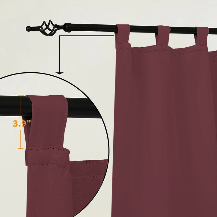 Suchoutdoor Outdoor Waterproof Curtains, Tab Top, for Porch/Pavilion/Patio, 1 Panel