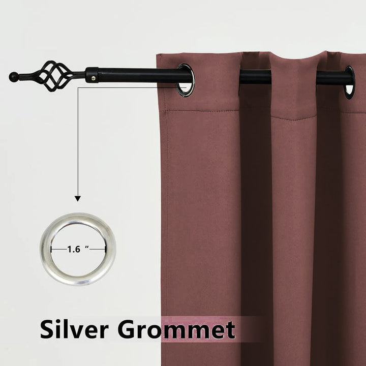 Suchoutdoor Outdoor Waterproof Curtains, Top Bottom Grommet, for Porch/Pavilion/Patio, 1 Panel