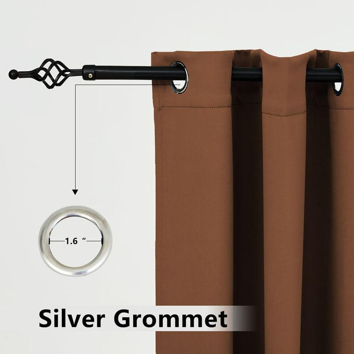 Suchoutdoor Outdoor Waterproof Curtains, Top Bottom Grommet, for Porch/Pavilion/Patio, 1 Panel