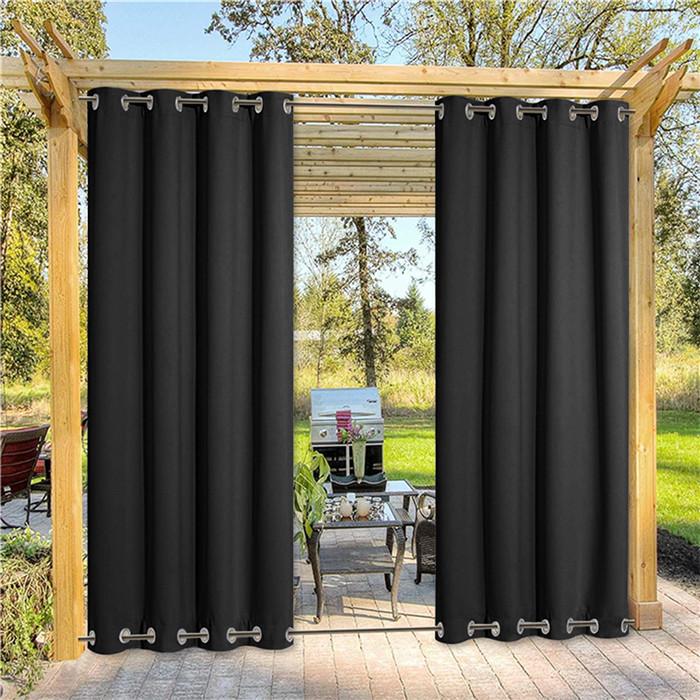 Suchoutdoor Outdoor Waterproof Curtains, Top Bottom Grommet, for Porch/Pavilion/Patio, 1 Panel