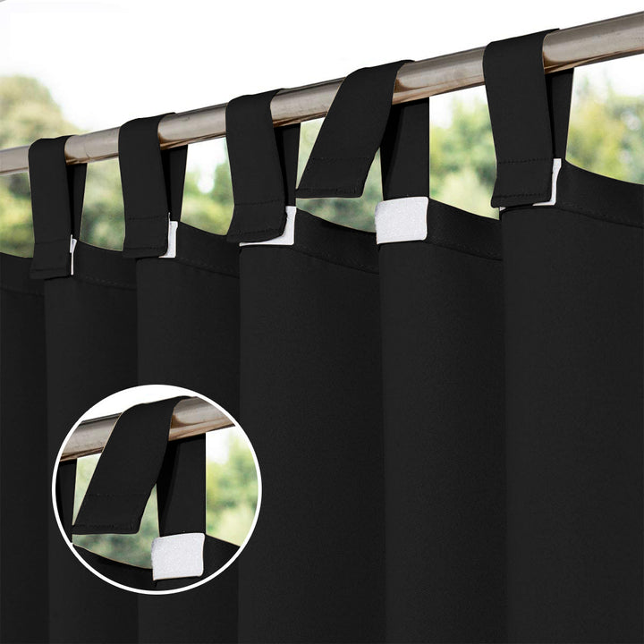 Suchoutdoor Outdoor Waterproof Curtains, Velcro Tab Top, for Porch/Pavilion/Patio, 1 Panel