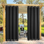 Suchoutdoor Outdoor Waterproof Curtains, Top Bottom Grommet, for Porch/Pavilion/Patio, 1 Panel