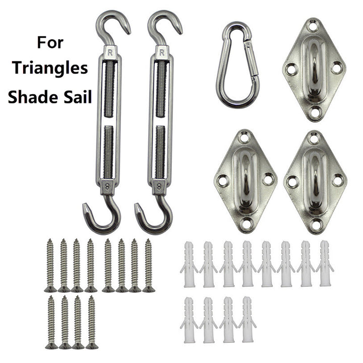 Sun shade sail hardware accessories, metal accessories for shade sail dedicated