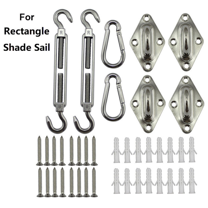 Sun shade sail hardware accessories, metal accessories for shade sail dedicated