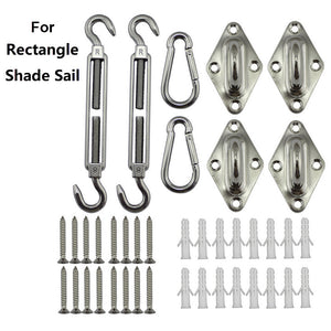 Sun shade sail hardware accessories, metal accessories for shade sail dedicated