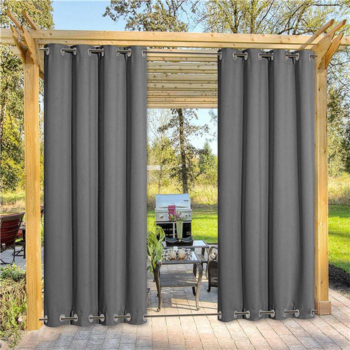 Suchoutdoor Outdoor Waterproof Curtains, Top Bottom Grommet, for Porch/Pavilion/Patio, 1 Panel